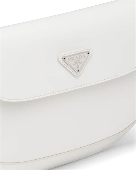 prada white flap bag|Prada medium shoulder leather bag.